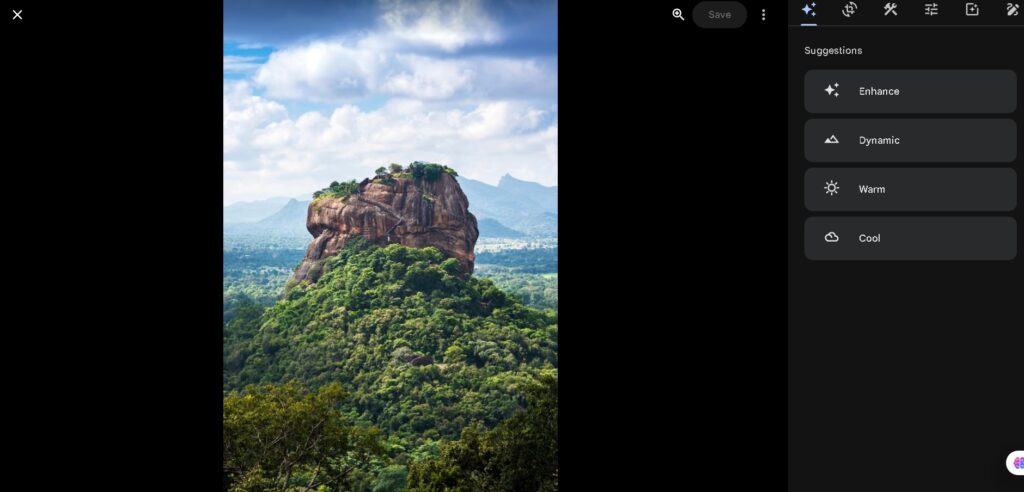 Google Photos interface showing AI animation feature