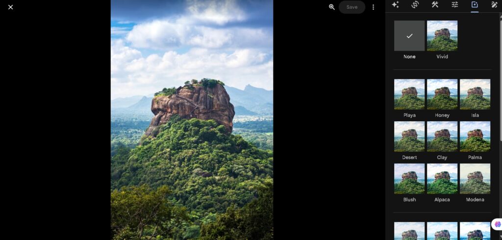 User enhancing photo using Google Photos AI tools