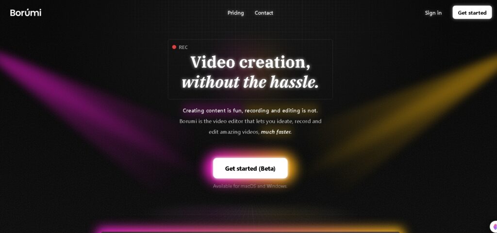 Borumi screen recording timeline editor with zoom effect – Screen Studio alternative”