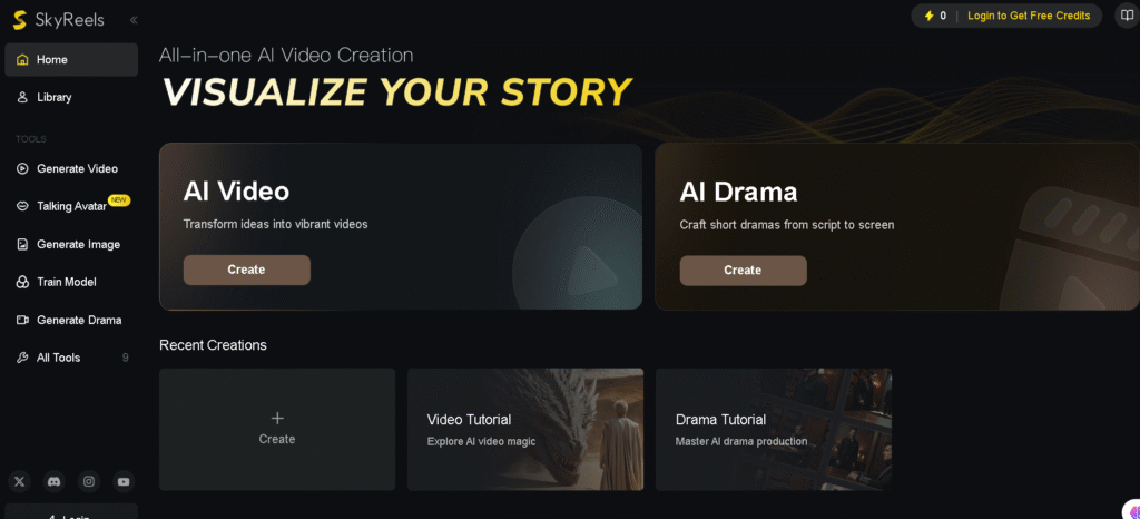ComicAI review – Screenshot of the ComicAI dashboard showing the clean and easy-to-use interface for creating AI-generated comics.