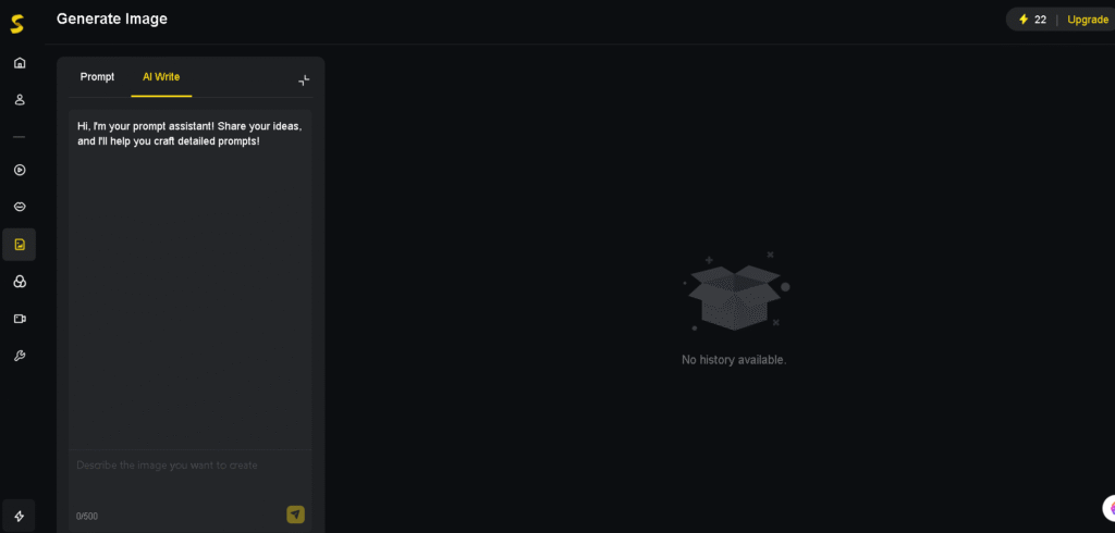 AI-powered comic generation screen showing how written prompts are transformed into illustrated panels.
