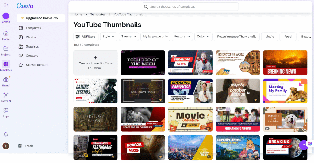 Canva video thumbnail template with editable text and brand colors applied Scale Your Video Creation