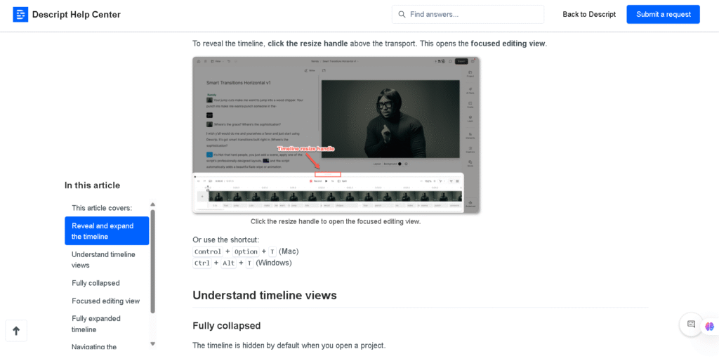 Descript editing timeline with multiple tracks and captions, showing how editing takes significant time, Scale Your Video Creation