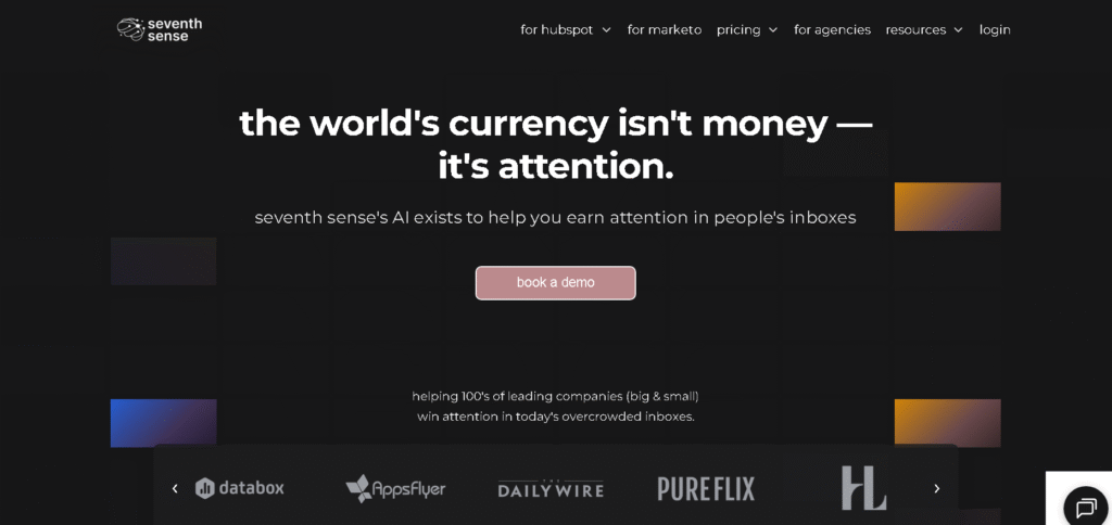 Seventh Sense email marketing platform displaying AI-powered send time optimization.