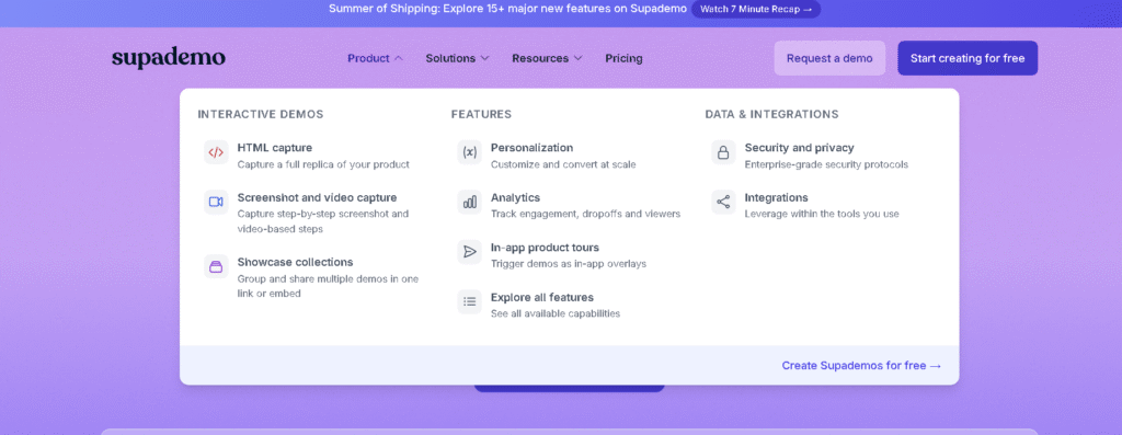 Supademo interactive demo tool interface as a Loom alternativeS