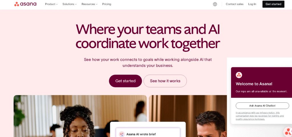Asana dashboard with task timeline and milestones, a ClickUp alternative for creative teams