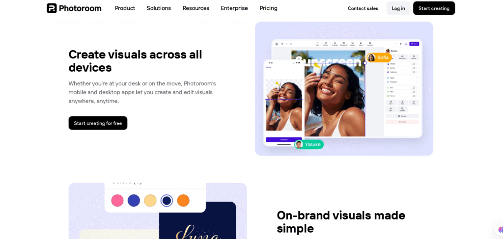 PhotoRoom AI clipping tool removing background from product image.