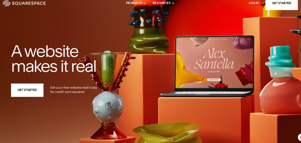 Squarespace template showcasing a framer competitor