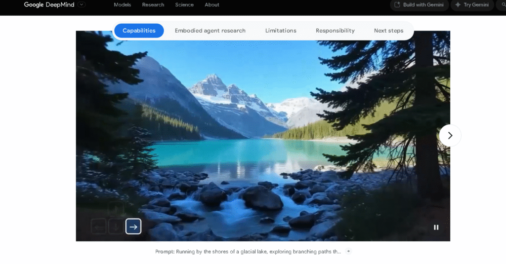 Google Genie 3 AI tool illustration showing futuristic image