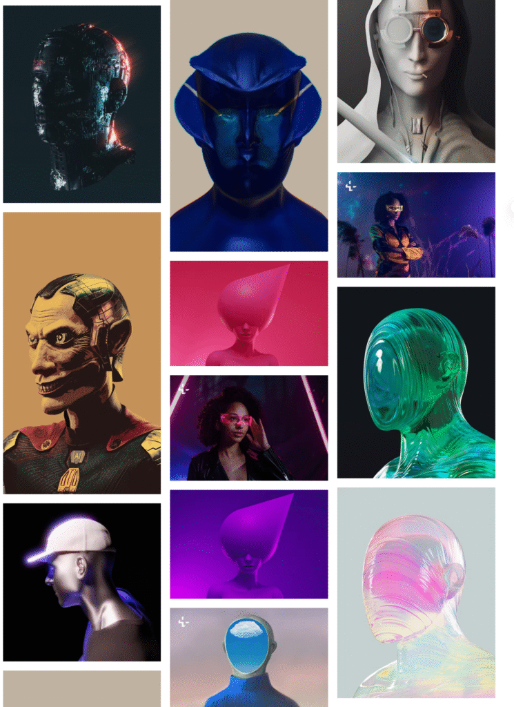 Futuristic AI avatar concept with holographic digital twin