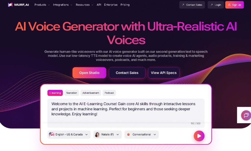 Recording voice samples for AI voice cloning safely inside Murf AI tool.