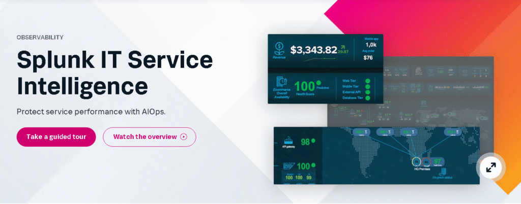 Splunk IT operations dashboard with AI-driven service insights an AIOps Platform