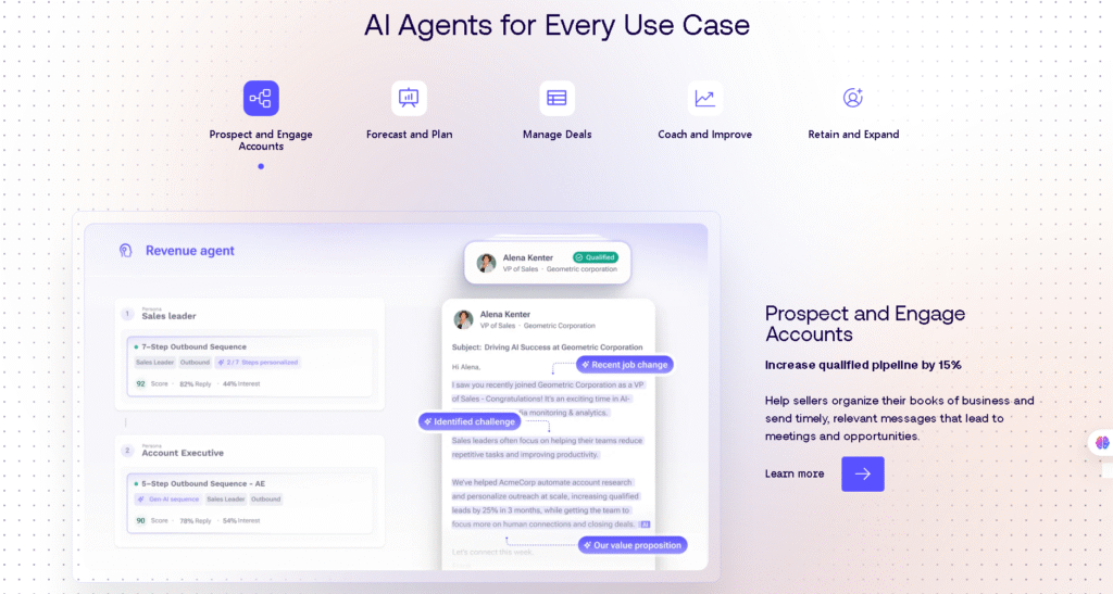 Outreach AI sales automation dashboard with engagement and workflow metrics