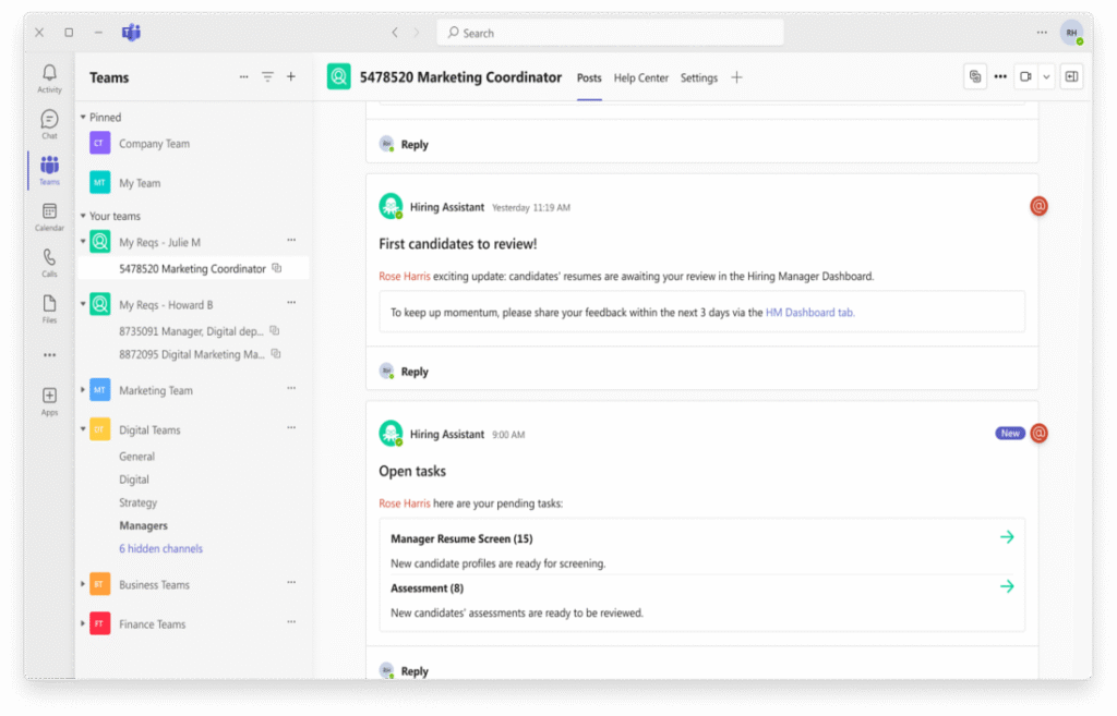 LLM HR recruitment automation dashboard with candidate ranking.